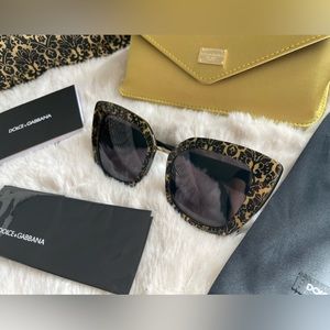 Dolce & Gabbana black and gold sunglasses